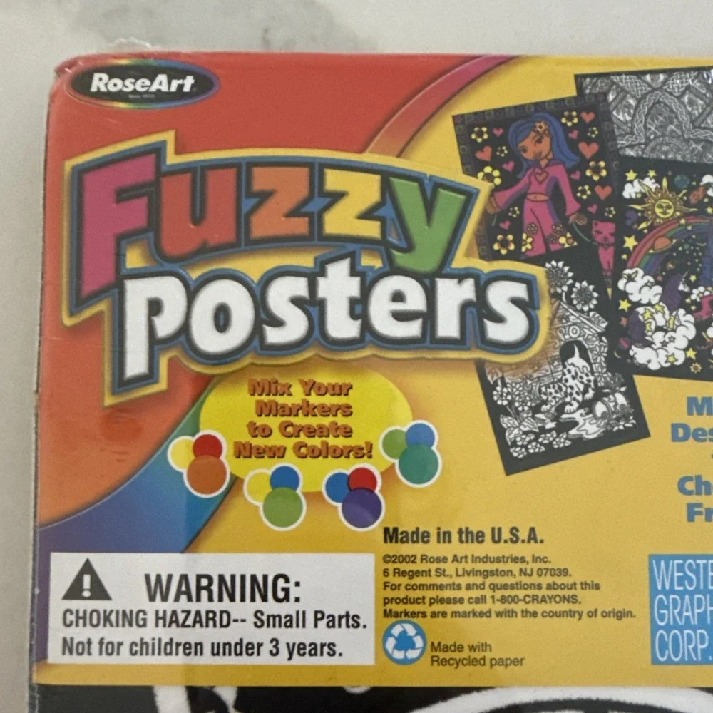 VTG 2002 Fuzzy Poster RoseArt Sun & Moon Fantasy Velvet Art 8x20 Set Of 2 New